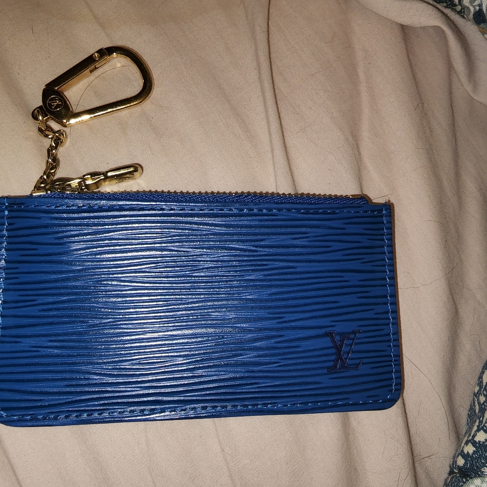 Toledo Blue Pochette Epi Leather Cles Clef Keyring Coin Purse Wallet